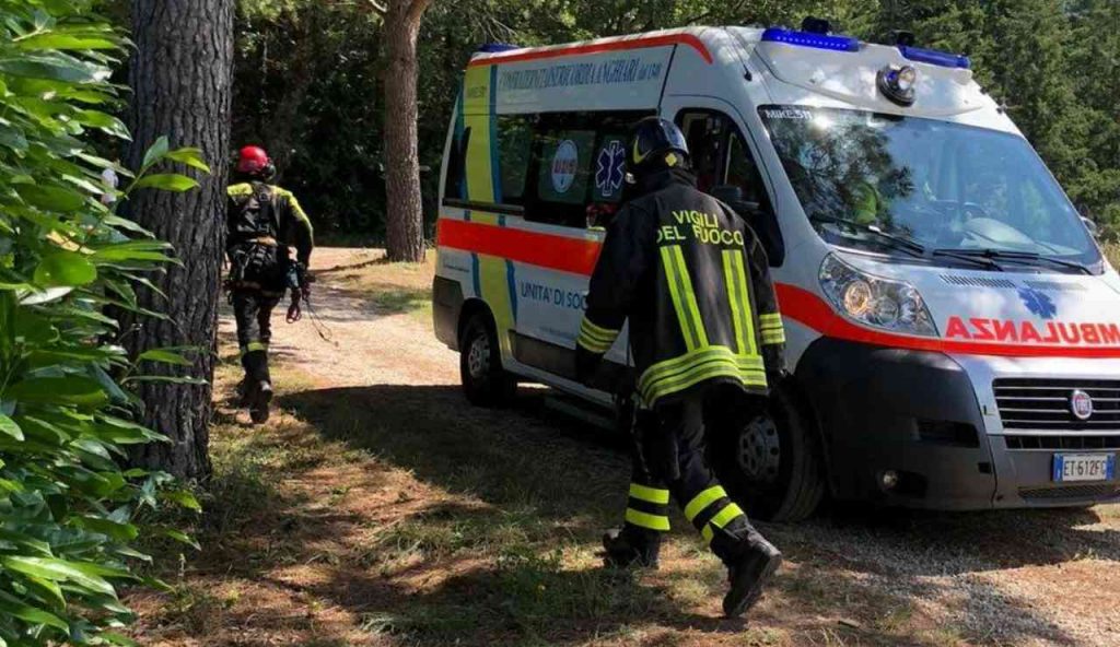 Un'ambulanza nel bosco